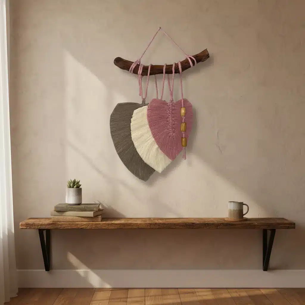 Tapiz Apapacho Macramé Artesanal Tres Hojas - Imagen 4