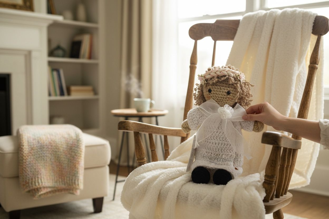 Angel Crochet Cabello Claro Adorno