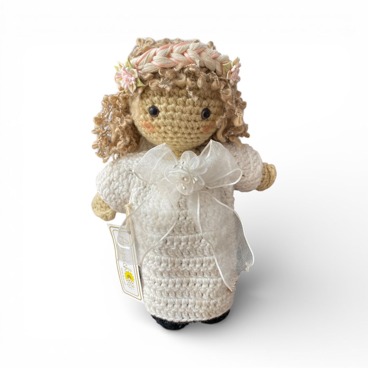 Angel Crochet Cabello Claro Adorno - Imagen 2