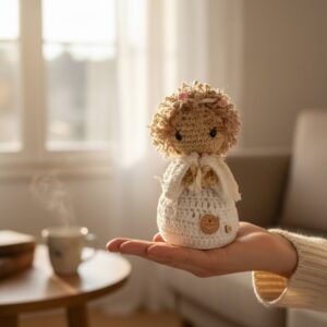 Angelito Crochet Manos Juntas 22 cm