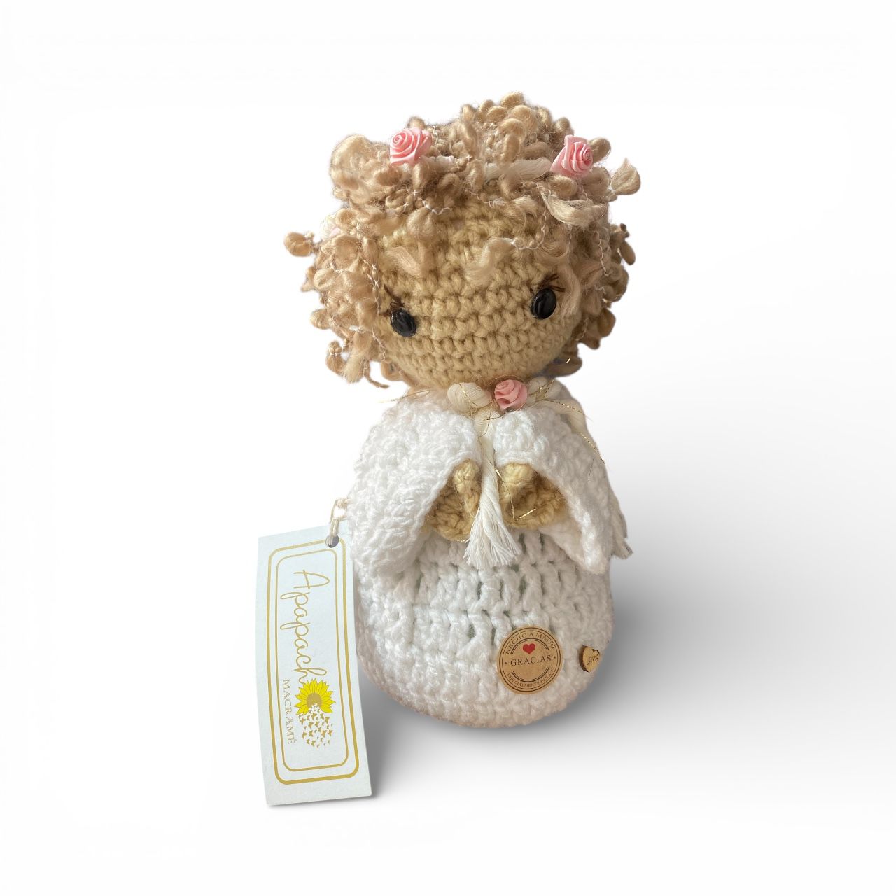 Angelito Crochet Manos Juntas 22 cm - Imagen 2