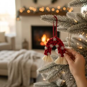Arcoiris Rojo Adorno Árbol Navideño