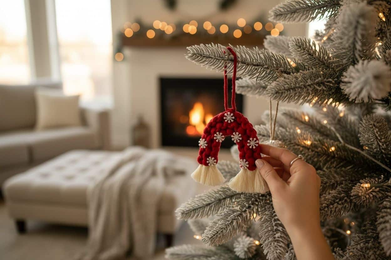 Arcoiris Rojo Adorno Árbol Navideño