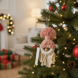 Santa Claus Rosa Adorno Árbol Navideño