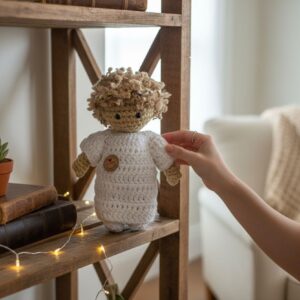 Angelito Crochet 25 cm Decorativo